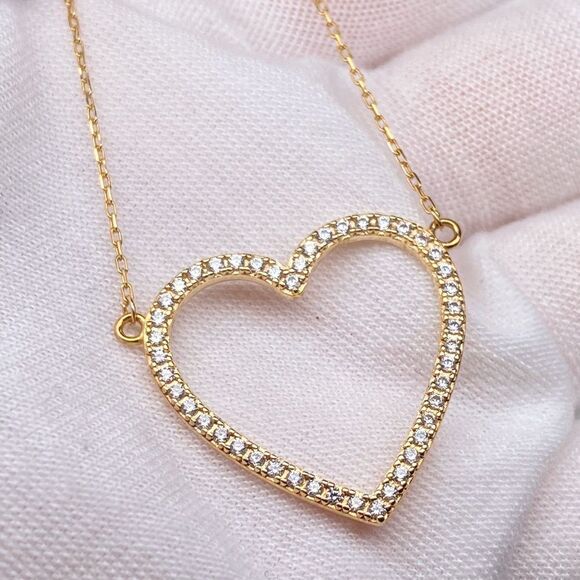 Saks Fifth Avenue Sterling Silver Open Heart Pendant Necklace - Picture 7 of 13